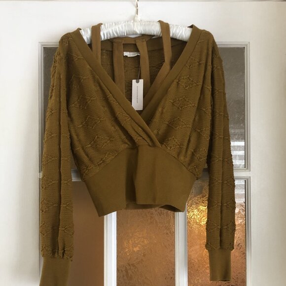 NWT Gemini said By Anthropologie Pointelle Wrap Sweater Set - Picture 7 of 9